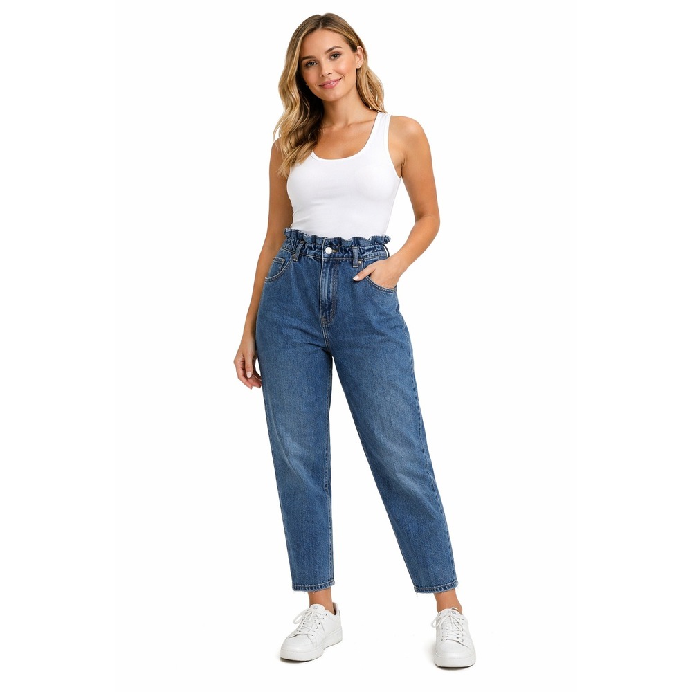 PacSun Mom Jean High‎ Waisted Paper Bag Waist Denim Pants Size 26